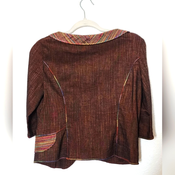 MY WAY Women's Brown, Linen/Cotton Pants Suit.  Size US 8. UK 12 - Picture 4 of 16